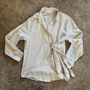 Kittin Button Up Blouse OS Tie front